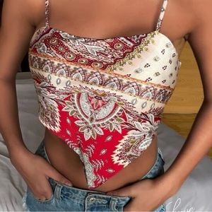 Satin bandanna cami top